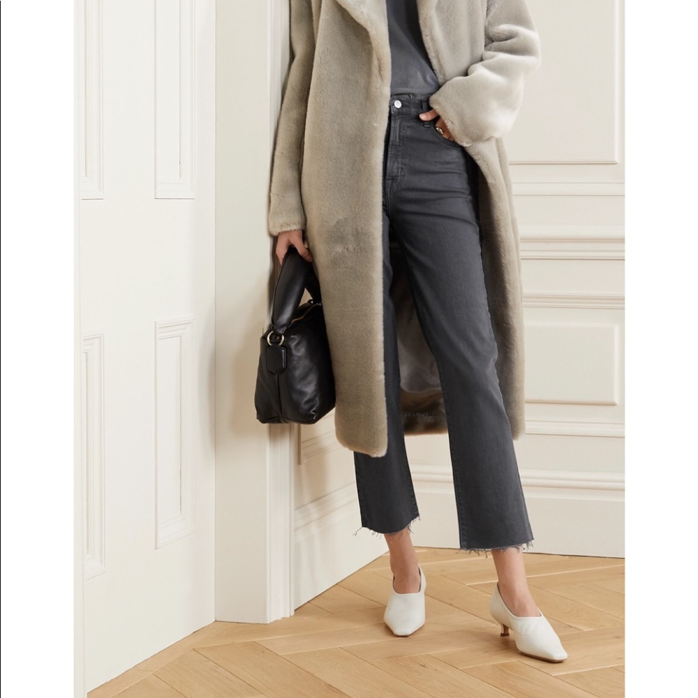 Jules distressed high-rise straight-leg jeans